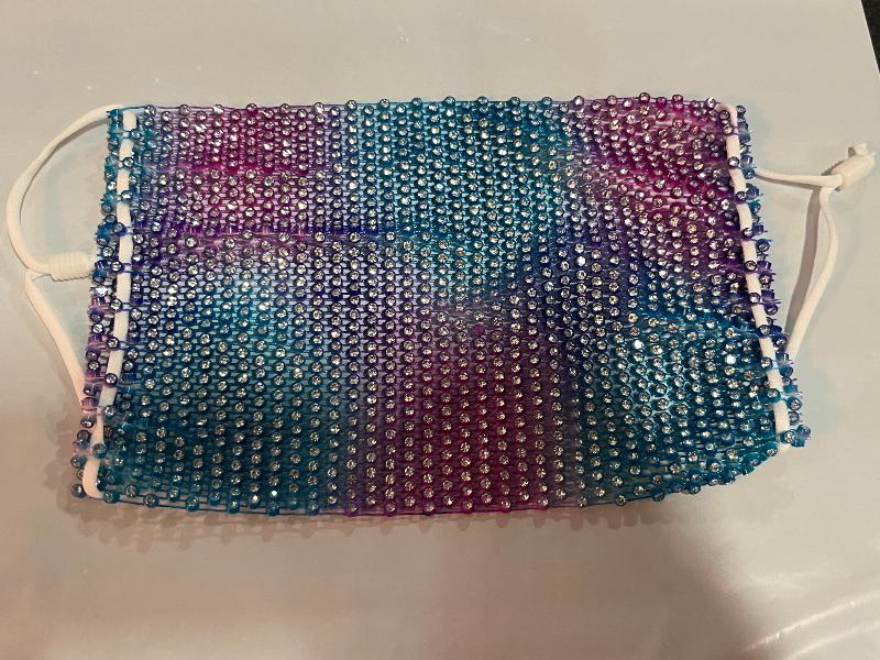 Photo 1 of Auriviz Sparkly Rhinestone Face Mask for Women Masquerade Glitter Bling Face Mask Christmas Party
