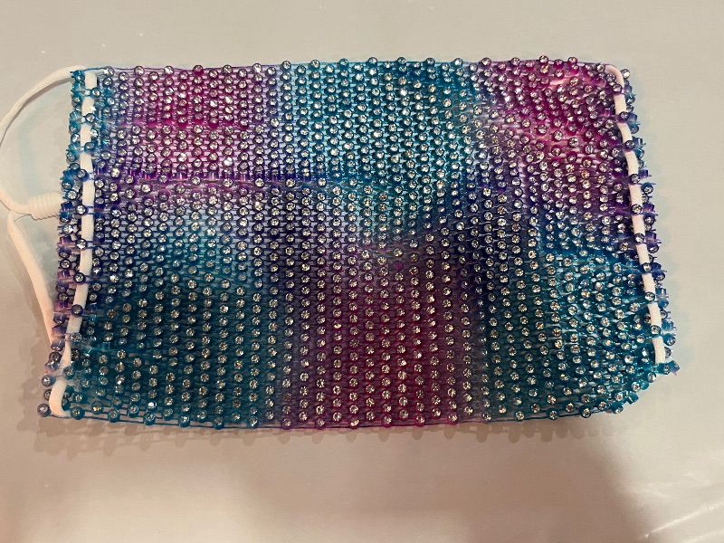 Photo 1 of Auriviz Sparkly Rhinestone Face Mask for Women Masquerade Glitter Bling Face Mask Christmas Party
