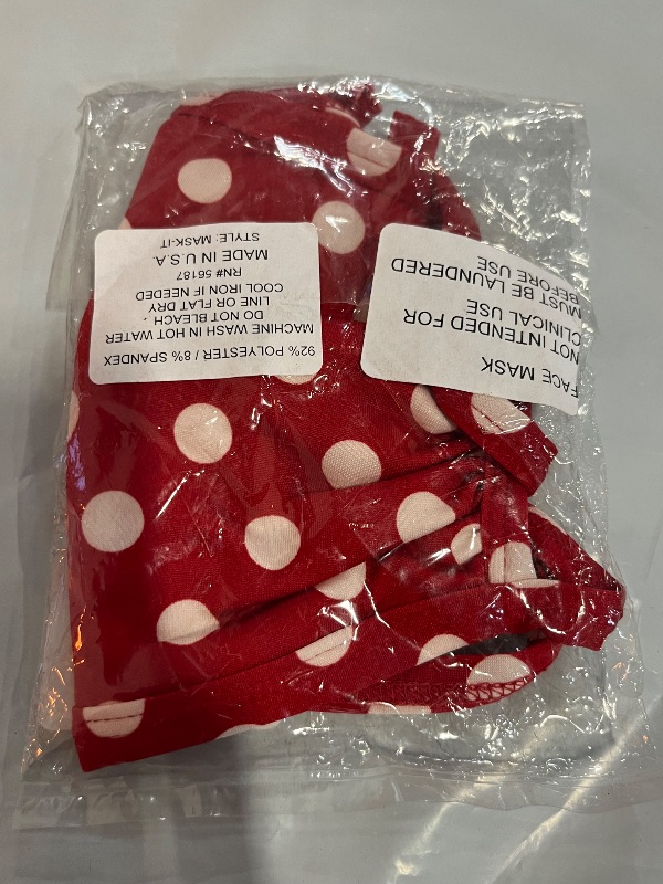 Photo 1 of *RED* Star Vixen Washable Fashion Face Mask, Black/White Dot, One Size fits All