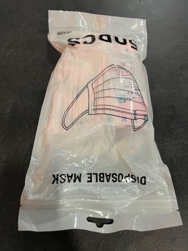 Photo 1 of *Sealed, Opened for Pictures**
Kids Pink Cartoon Disposable Face Mask, 50 Pack