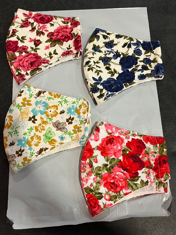 Photo 1 of Face Mask Cotton Floral Cloth Filter Pocket Reusable Washable DN1062