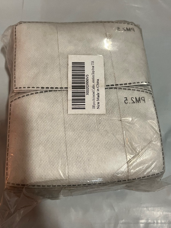 Photo 1 of 100 Pcs Activated Carbon PM2.5 Mask Filter Paper 5 Layers Replacement PM 2.5 Face Filter Insert