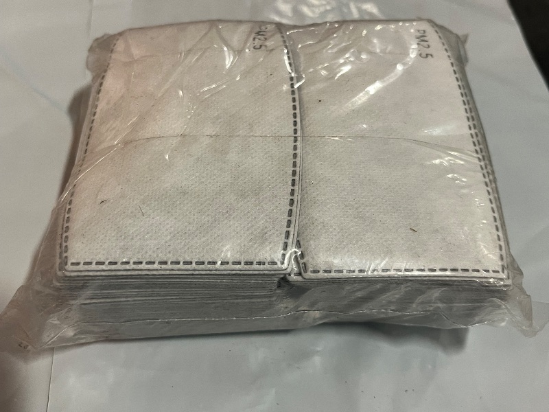 Photo 1 of 100 Pcs Activated Carbon PM2.5 Mask Filter Paper 5 Layers Replacement PM 2.5 Face Filter Insert
