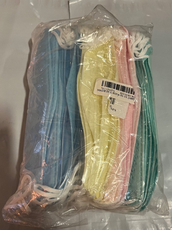 Photo 1 of 50 PCS Face Mask, Disposable 5 Colors 10 Pack, Mulitcolors