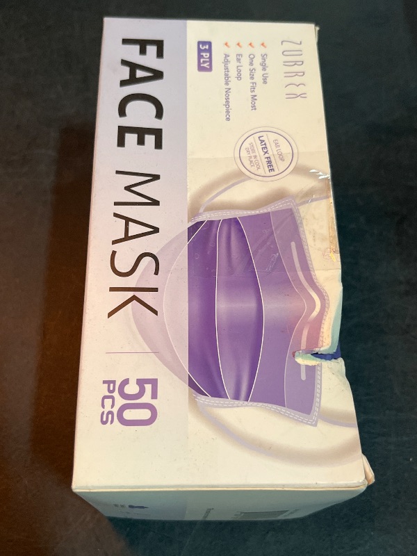 Photo 1 of 50 Pcs Disposable 3 Ply Safety Face Mask for Protection - with Nanofiber Filter Lining - and Elastic Earloops
