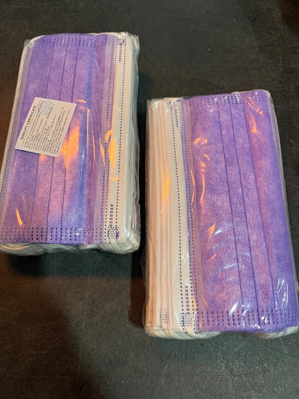 Photo 1 of 50 Pcs Disposable 3 Ply Safety Face Mask for Protection - with Nanofiber Filter Lining - and Elastic Earloops
