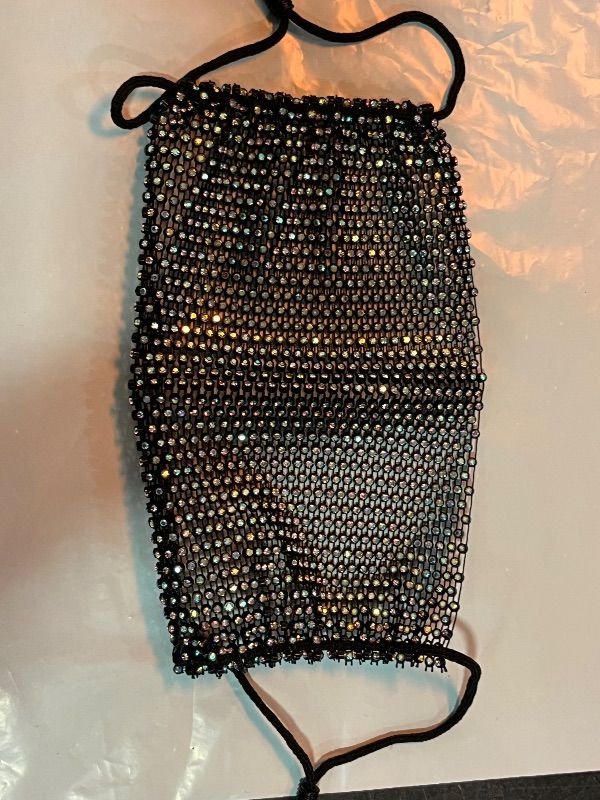 Photo 1 of Auriviz Sparkly Rhinestone Face Mask for Women Masquerade Glitter Bling Face Mask Christmas Party
