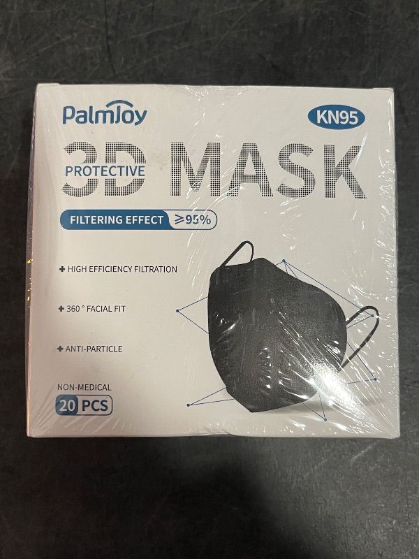 View 2 of SEALED** KN95 3D Mask, Black, 20 Count