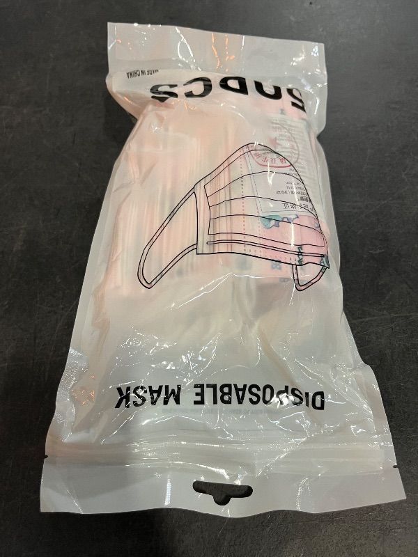 Photo 1 of *SEALED* Kids Pink Cartoon Disposable Face Mask, 50 Pack