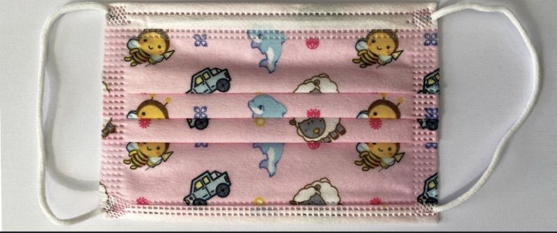 Photo 1 of *SEALED* Kids Pink Cartoon Disposable Face Mask, 50 Pack