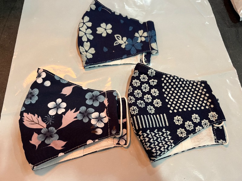Photo 1 of 3 Pack Rewashable Face Fabric Mask with Japanese Patterns
