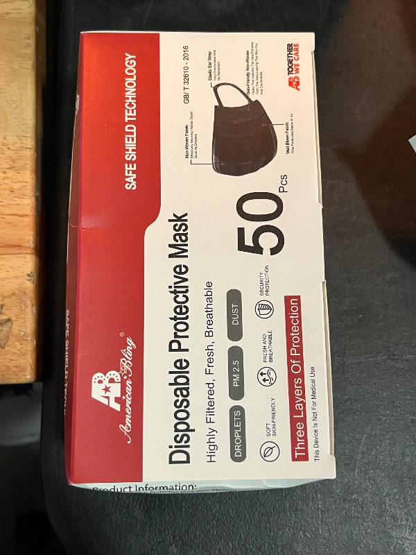 Photo 1 of 2000PCS Wholesale Bulk Disposable Face Masks, Non Woven Thick 3-Layers Breathable Face Mask for Adults ( 4 Layers of 10 Boxes, 50 Maks per Box) 