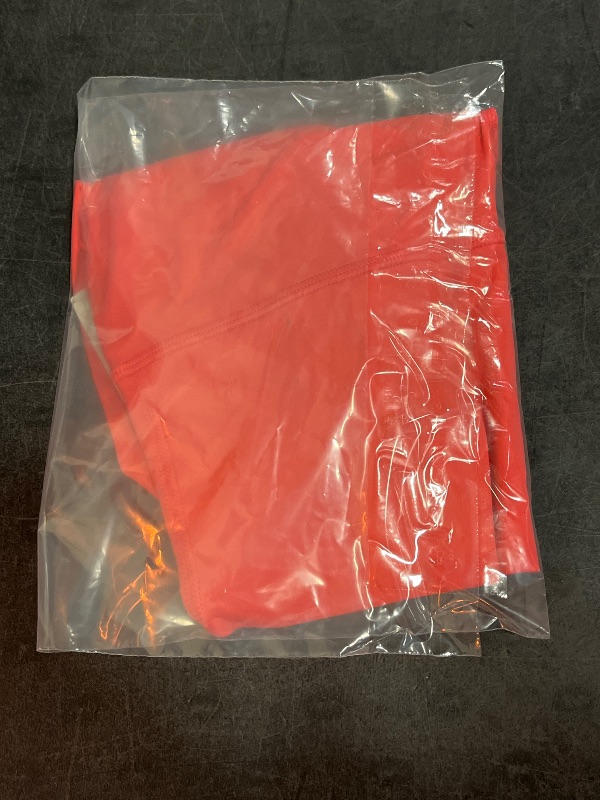 Photo 1 of (M) Women's Everyday Soft Ultra High-Rise Bike Shorts 6 - All in Motion™ Coral Red M: Moisture Wicking, Quick Dry, UPF 50+
