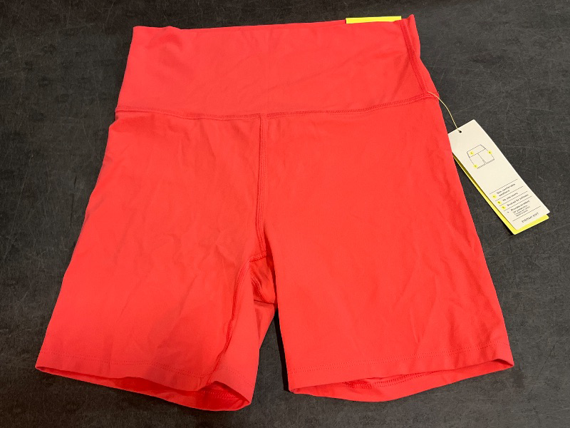 Photo 1 of (M) Women's Everyday Soft Ultra High-Rise Bike Shorts 6 - All in Motion™ Coral Red M: Moisture Wicking, Quick Dry, UPF 50+
