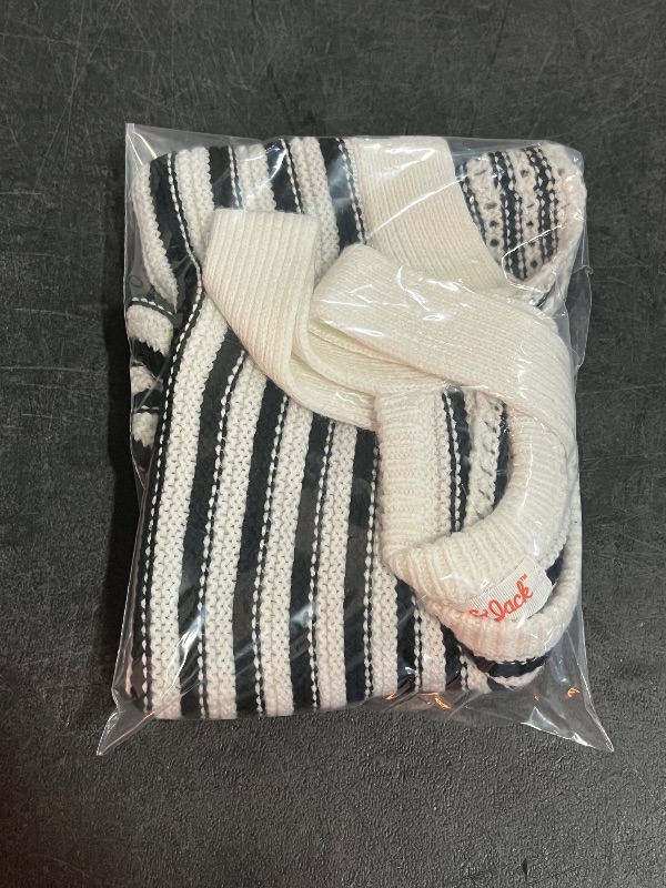 Photo 1 of (XS) Girls' Striped Tank Sweater - Cat & Jack™ Cream/Black XS: Cotton Blend, Recycled Polyester, Sleeveless, Scoopneck, Pullover
