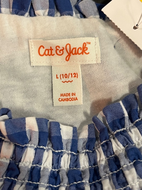 Photo 1 of (L)10/12 Blue and White Rigged Plaid Layered Skirt