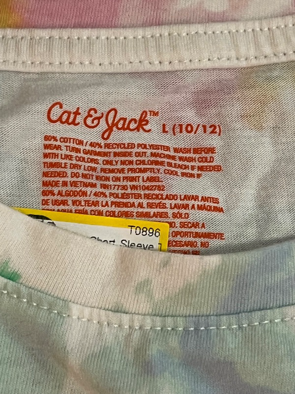 Photo 1 of (L)10/12 Cat & Jack Kids Girls Tye Dye T Shirt 