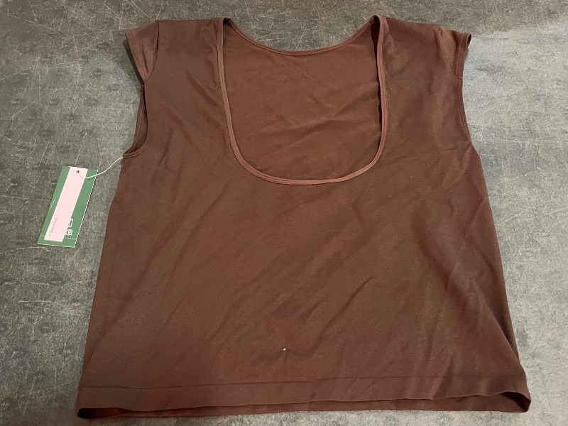 Photo 1 of (XL) Women's Cap Sleeve Seamless Jersey T-Shirt - Wild Fable™ Dark Brown XL: Lightweight Pullover,
