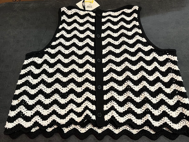 Photo 1 of 1X Women's Sweater Tank Top - Ava & Viv™ Black Striped 1X