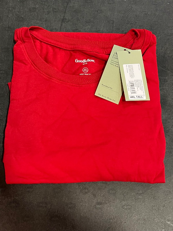 Photo 1 of 4XLT Men's Big & Tall Every Wear Short Sleeve T-Shirt - Goodfellow & Co™ Red Velvet 4XLT: Crew Neck