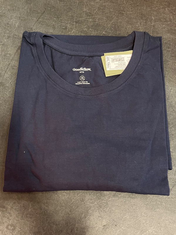 Photo 1 of 4XLT Men's Big & Tall Every Wear Short Sleeve T-Shirt - Goodfellow & Co™ Xavier Navy 4XLT: Cotton Blend, Midweight, Crew Neck