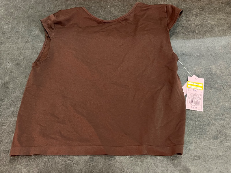 Photo 1 of (XXL) Women's Cap Sleeve Seamless Jersey T-Shirt - Wild Fable™ Dark Brown XXL: Lightweight Pullover, Plus Size

