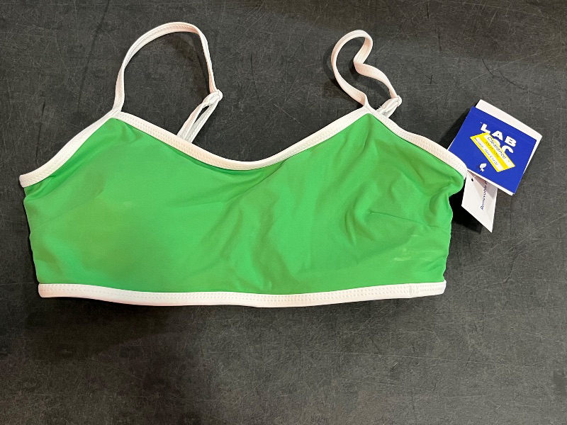 Photo 1 of (S) Women's Piped Sports Bra - JoyLab™ Vibrant Green S: Nylon Spandex Blend, Removable Padding, Elastic Strap