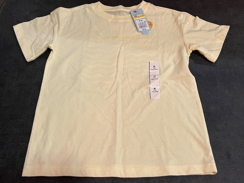Photo 1 of (M) Girls' Short Sleeve Oversized 'Sun and Surf Vibes' Front-Back Graphic T-Shirt - Cat & Jack™ Light Yellow M