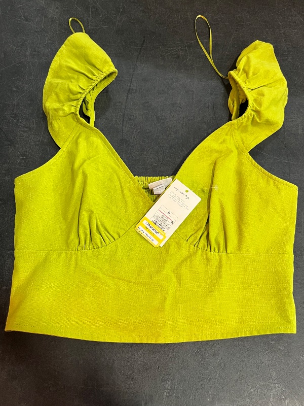 Photo 1 of (S) Women's Ruffle Sleeve Woven Halter Top - a New Day™ Lime Green S
