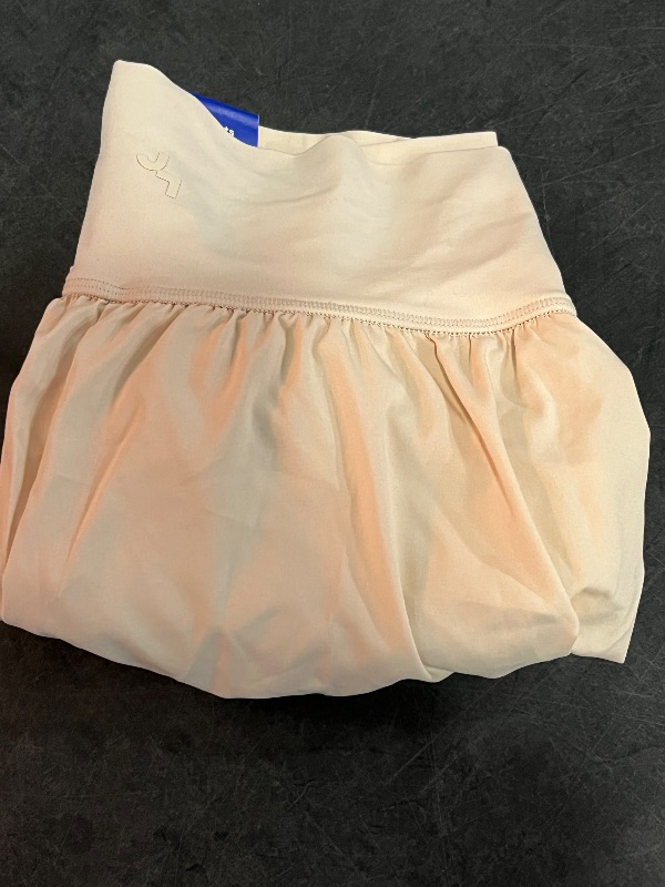 Photo 1 of (M) Women's Crossover Waistband High Rise Woven Shorts - JoyLab™ Tan M: Built-in Shorts, Midweight Fabric, Pull-on Closure, 3.25" Inseam
