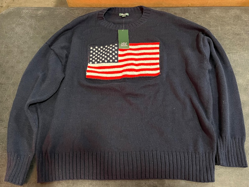 Photo 1 of (L) Women's Crewneck Americana Pullover Sweater - Wild Fable™ Navy Blue L