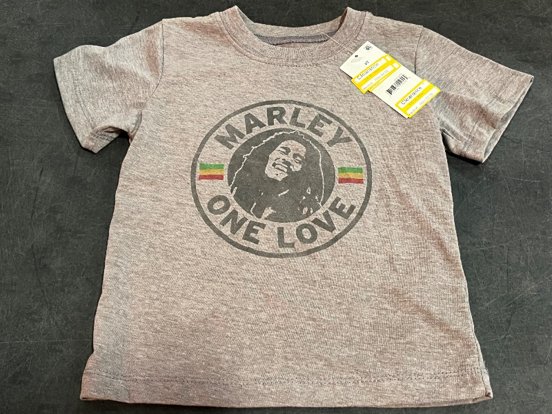 Photo 1 of 2T Toddler Boys' Bob Marley 'One Love' Short Sleeve Graphic T-Shirt - Gray 2T