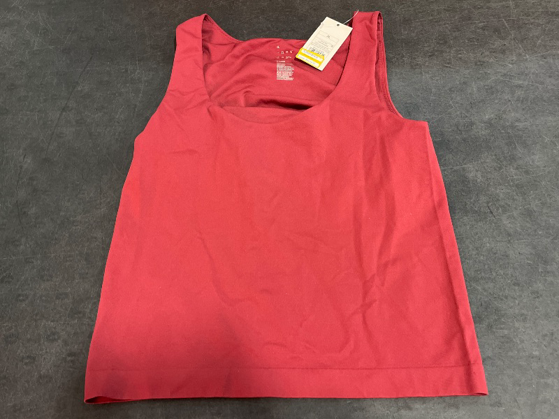 Photo 1 of (XL) Women's Slim Fit Seamless Tank Top - a New Day™ Dark Pink XL: Nylon-Spandex Blend, Lightweight Jersey, Scoopneck, Sleeveless Pullover
