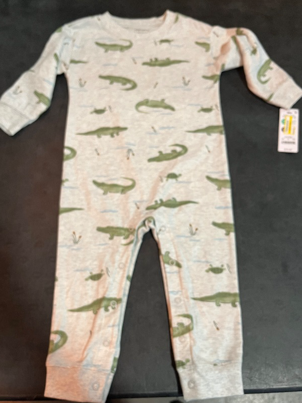 Photo 1 of (18M) Carter's Just One You® Baby Boys' Alligator Top & Bottom Set - Gray 18M: Cotton-Polyester, Long Sleeve, Snap Closure
