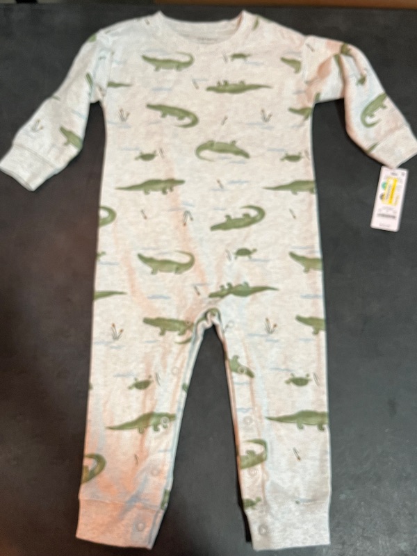 Photo 1 of (18M) Carter's Just One You® Baby Boys' Alligator Top & Bottom Set - Gray 18M: Cotton-Polyester, Long Sleeve, Snap Closure
