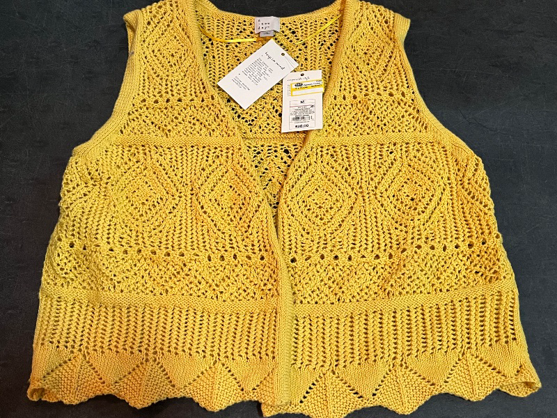 Photo 1 of (M) Women's Crochet-Style Pullover Sweater Tank - a New Day™ Yellow M