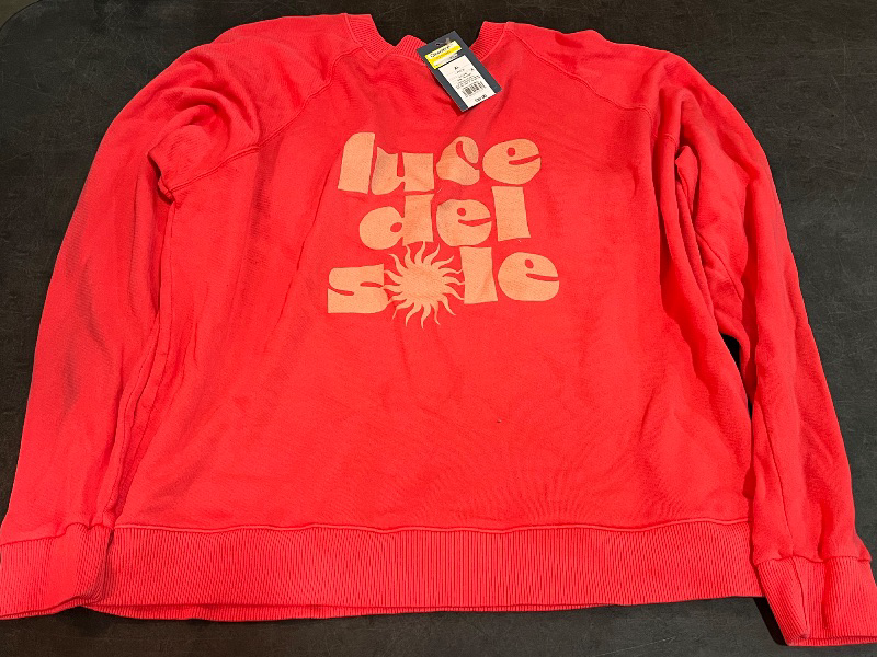 Photo 1 of (XL) Women's Leisure Studio French Terry Sweatshirt - Universal Thread™ Coral Orange XL: Cotton Modal Blend, Heavyweight Pullover
