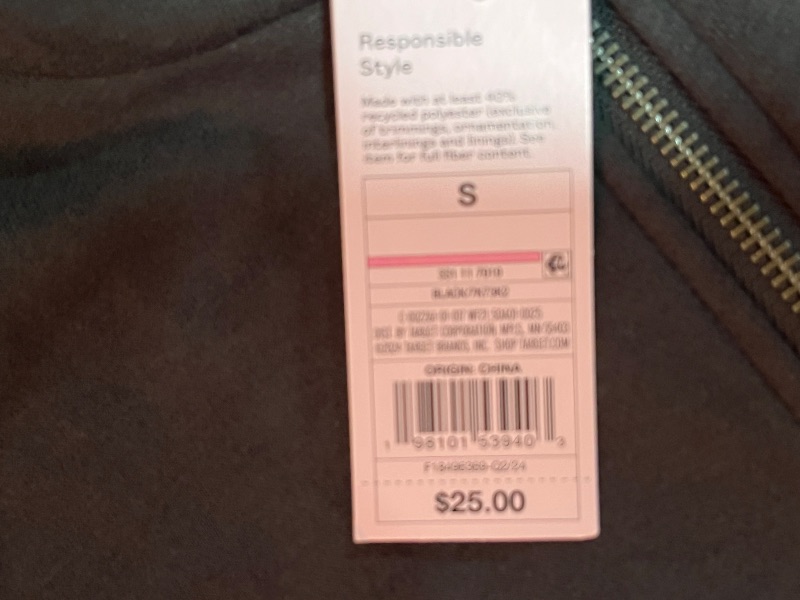 Photo 1 of (S) Womens Fleece Jacket, Grey with Black Sleeve Strips