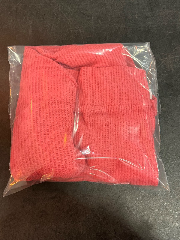 Photo 1 of (XS) Women's Cozy Ribbed Pullover - Auden™ Coral Pink XS: Relaxed Fit, V Neck, Dolman Long Sleeve, Midweight Rayon Blend
