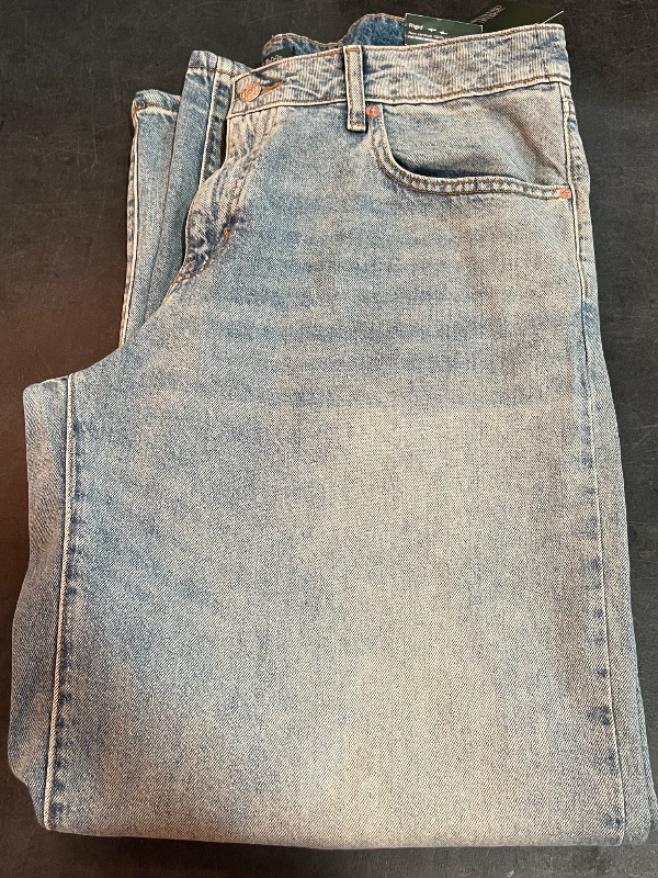 Photo 1 of Size 14 Women's Low-Rise Wide Leg Baggy Jeans - Wild Fable™ Medium Wash 14: Midweight Denim, Easy Fit, 32" Inseam, Fly Button Closure
