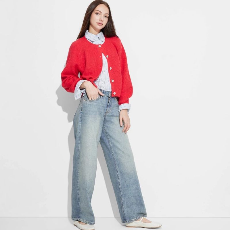 Photo 1 of Size 14 Women's Low-Rise Wide Leg Baggy Jeans - Wild Fable™ Medium Wash 14: Midweight Denim, Easy Fit, 32" Inseam, Fly Button Closure
