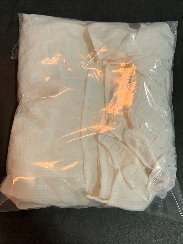 Photo 1 of (M) Women's Smocked Puff Short Sleeve Button-Front Blouse - Universal Thread™ White M