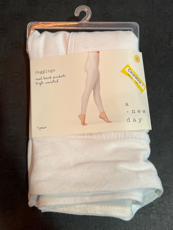 Photo 1 of (S)  Women's High Waisted Jeggings - a New Day™ White S: Ankle Length, Elastic Waistband
