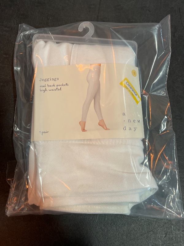 Photo 1 of (S)  Women's High Waisted Jeggings - a New Day™ White S: Ankle Length, Elastic Waistband
