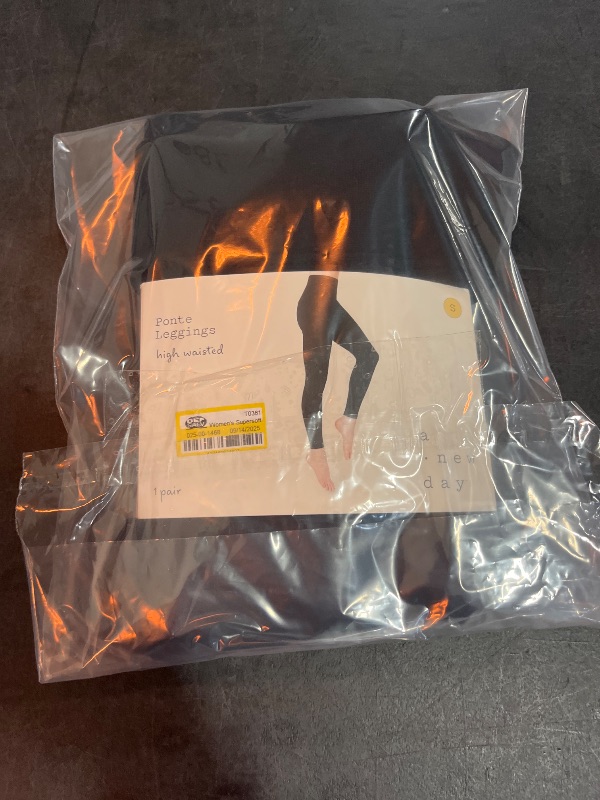 Photo 1 of (S) Women's High Waist Ponte Leggings - a New Day™ Black S: Wide Waistband, Power Stretch, Ankle Length