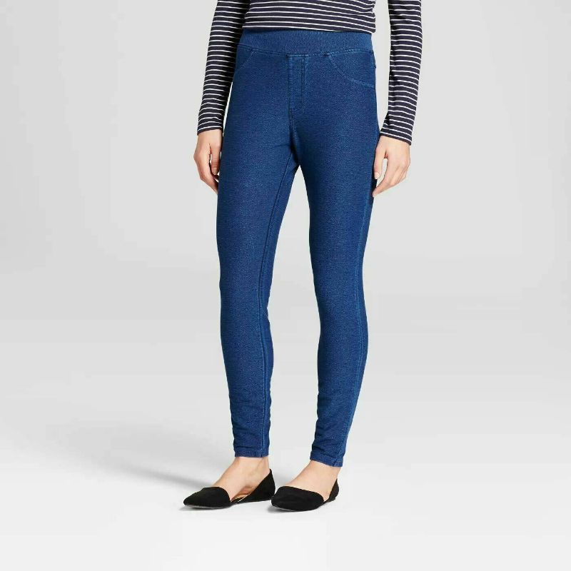Photo 1 of (S) Women's High Waist Ponte Leggings - a New Day™ Black S: Wide Waistband, Power Stretch, Ankle Length