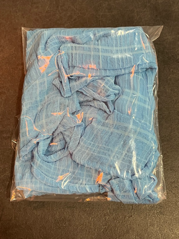 Photo 1 of (M) Women's Textured Chiffon Ruffle Hem Cover up Shorts - Wild Fable™ Blue M: Recycled Polyester, Drawstring, Sheer