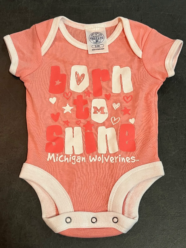 Photo 1 of (0-3M) Pink Born to Shine Onesie