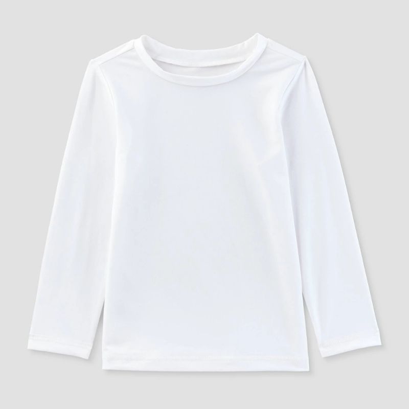 Photo 1 of (3T) Toddler Long Sleeve Rash Guard Top - Cat & Jack™ White 3T: UPF 50+ Swimwear, Fit