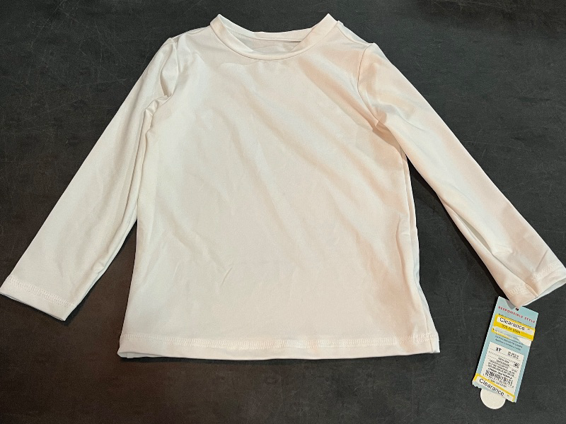 Photo 1 of (3T) Toddler Long Sleeve Rash Guard Top - Cat & Jack™ White 3T: UPF 50+ Swimwear, Fit